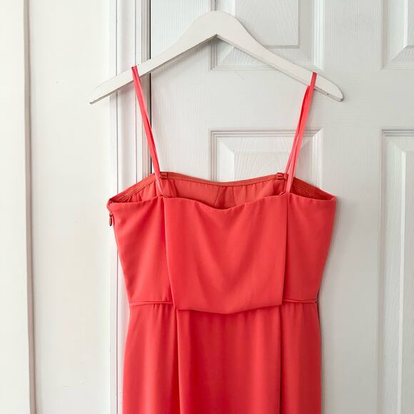 BCBGMaxAzria Jesse Ambrosia Coral Strapless Chiffon Tulip Full Length Dress 8 - Picture 7 of 13